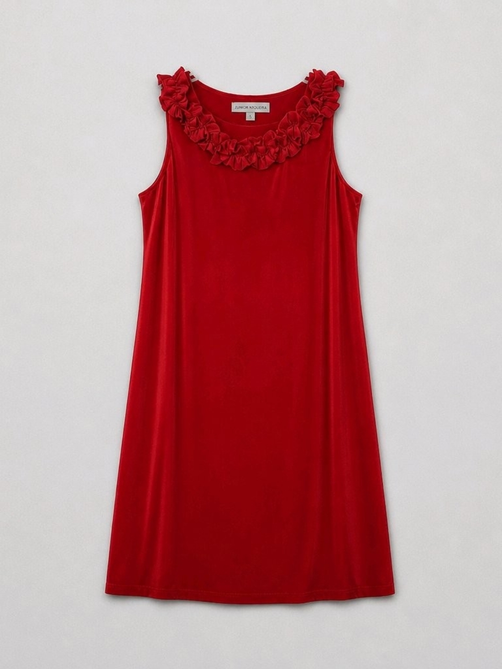 Ronni Nicole Red Ruffle Neck Sleeveless Shift Dress - Women's Size 10